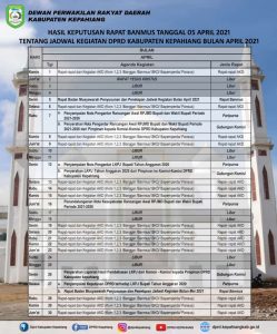 Berikut Jadwal Kegiatan DPRD Kepahiang Bulan April 2021